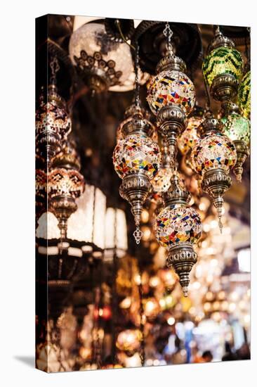 Mosaic Glass Turkish Lights on Display, Grand Bazaar (Kapali Carsi), Istanbul, Turkey-Ben Pipe-Stretched Canvas