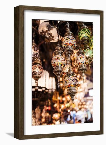 Mosaic Glass Turkish Lights on Display, Grand Bazaar (Kapali Carsi), Istanbul, Turkey-Ben Pipe-Framed Photographic Print