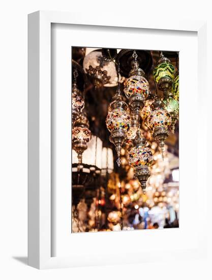 Mosaic Glass Turkish Lights on Display, Grand Bazaar (Kapali Carsi), Istanbul, Turkey-Ben Pipe-Framed Photographic Print