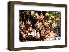 Mosaic Glass Turkish Lights on Display, Grand Bazaar (Kapali Carsi), Istanbul, Turkey-Ben Pipe-Framed Photographic Print