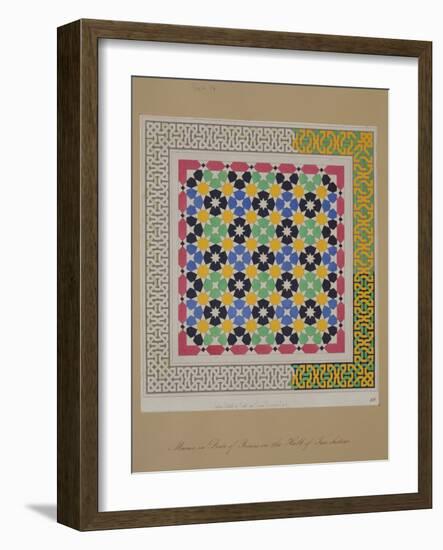 Mosaic in Dado of Recess in the Hall of Two Sisters, Alhambra, from 'The Arabian Antiquities of Spa-James Cavanagh Murphy-Framed Giclee Print