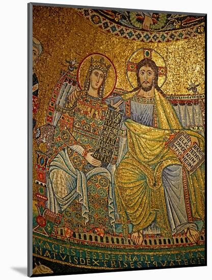 Mosaic in the Apse with Christ and the Virgin Mary-null-Mounted Giclee Print