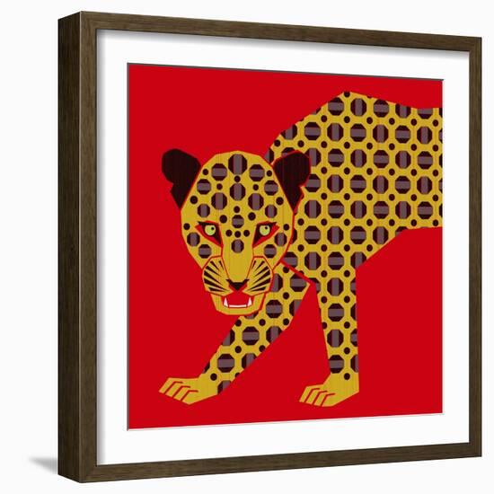 Mosaic Leopard-null-Framed Giclee Print