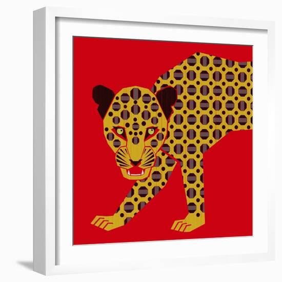 Mosaic Leopard-null-Framed Giclee Print