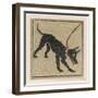 Mosaic of a Roman Dog on a Lead-null-Framed Art Print