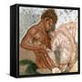 Mosaic of a Satyr and Nymph, House of Faun, Pompeii, Italy-null-Framed Stretched Canvas