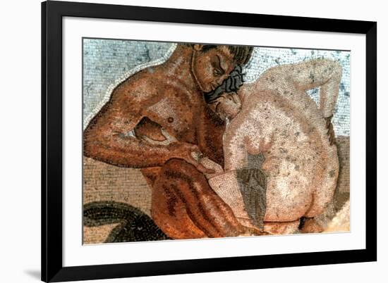 Mosaic of a Satyr and Nymph, House of Faun, Pompeii, Italy-null-Framed Giclee Print