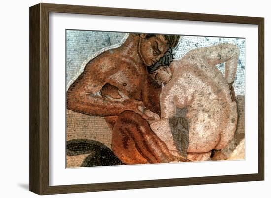 Mosaic of a Satyr and Nymph, House of Faun, Pompeii, Italy-null-Framed Giclee Print