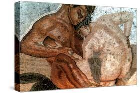 Mosaic of a Satyr and Nymph, House of Faun, Pompeii, Italy-null-Stretched Canvas