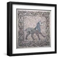 Mosaic of a Unicorn, 13th c. National Museum, Ravenna, Italy-null-Framed Art Print