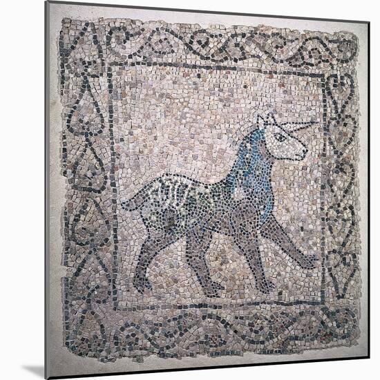Mosaic of a Unicorn, 13th c. National Museum, Ravenna, Italy-null-Mounted Art Print