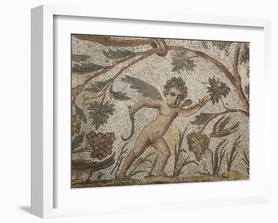 Mosaic of Cherubs Harvesting Wine, from Algeria-null-Framed Giclee Print
