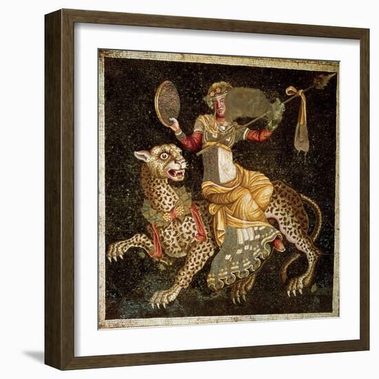 Mosaic of Dionysus Riding a Leopard circa 180 AD-null-Framed Giclee Print