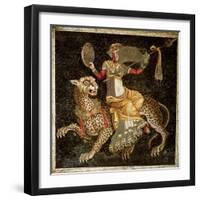 Mosaic of Dionysus Riding a Leopard circa 180 AD-null-Framed Giclee Print