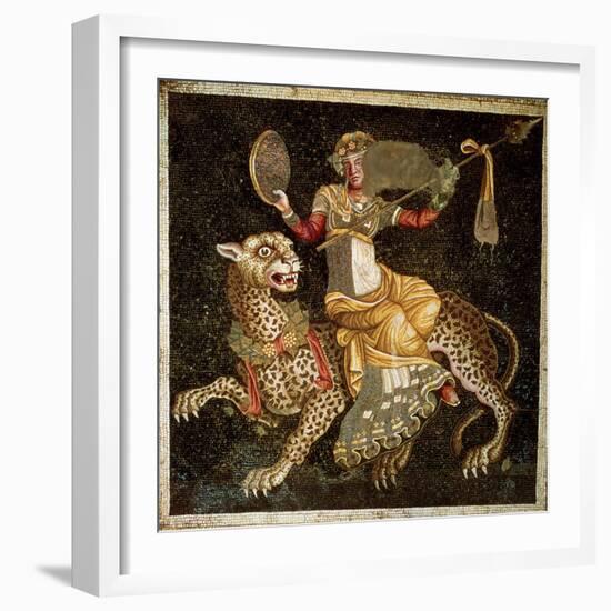 Mosaic of Dionysus Riding a Leopard circa 180 AD-null-Framed Giclee Print