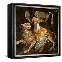 Mosaic of Dionysus Riding a Leopard circa 180 AD-null-Framed Stretched Canvas