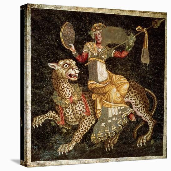 Mosaic of Dionysus Riding a Leopard circa 180 AD-null-Stretched Canvas