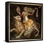 Mosaic of Dionysus Riding a Leopard circa 180 AD-null-Framed Stretched Canvas