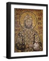 Mosaic of Emperor Ioannes I Comnenos Holding a Purse, Symbolizing Donation He Made to the Church, H-Godong-Framed Photographic Print