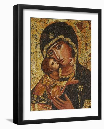 Mosaic of Greek Virgin, Annunciation Basilica, Nazareth, Galilee, Israel, Middle East-Godong-Framed Photographic Print