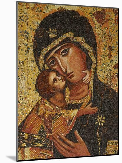 Mosaic of Greek Virgin, Annunciation Basilica, Nazareth, Galilee, Israel, Middle East-Godong-Mounted Photographic Print