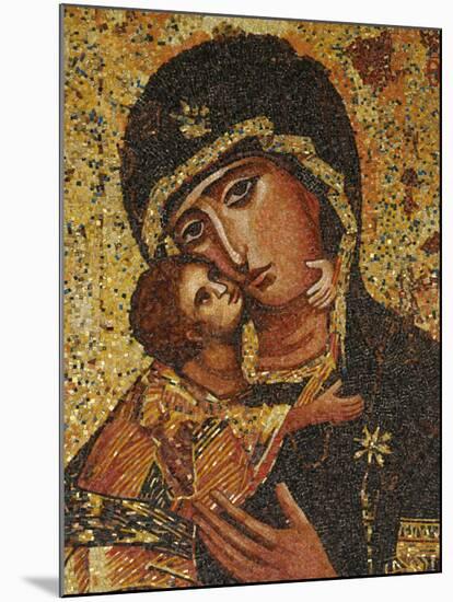 Mosaic of Greek Virgin, Annunciation Basilica, Nazareth, Galilee, Israel, Middle East-Godong-Mounted Photographic Print