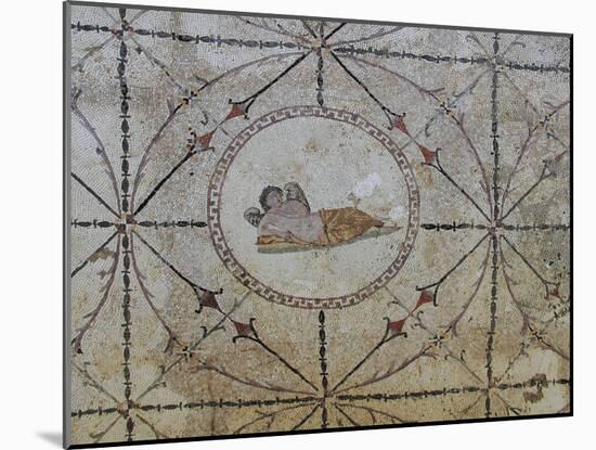 Mosaic of Hypnos, Greek God of Dreams, Risan, Kotor Bay, UNESCO World Heritage Site, Montenegro-Rolf Richardson-Mounted Photographic Print