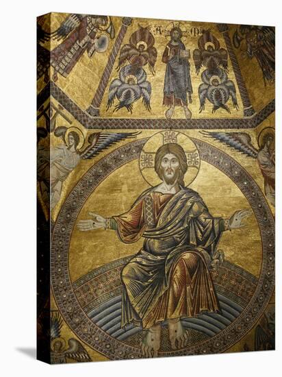 Mosaic of Jesus Christ in Baptistery of Duomo, Florence, Tuscany, Italy, Europe-Godong-Stretched Canvas