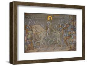 Mosaic of Joan of Arc uncovered in 1917, Fourviere Basilica, Lyon, Rhone, France-Godong-Framed Photographic Print