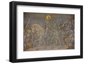 Mosaic of Joan of Arc uncovered in 1917, Fourviere Basilica, Lyon, Rhone, France-Godong-Framed Photographic Print