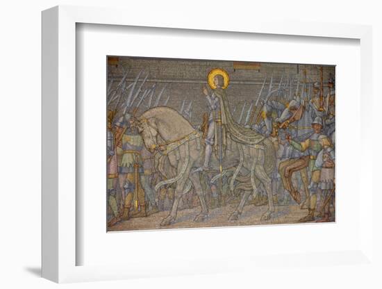 Mosaic of Joan of Arc uncovered in 1917, Fourviere Basilica, Lyon, Rhone, France-Godong-Framed Photographic Print