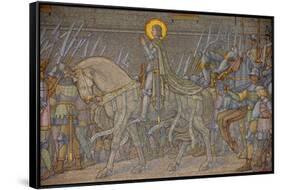 Mosaic of Joan of Arc uncovered in 1917, Fourviere Basilica, Lyon, Rhone, France-Godong-Framed Stretched Canvas
