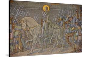 Mosaic of Joan of Arc uncovered in 1917, Fourviere Basilica, Lyon, Rhone, France-Godong-Stretched Canvas