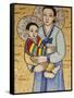 Mosaic of Korean Virgin, Annunciation Basilica, Nazareth, Galilee, Israel, Middle East-Godong-Framed Stretched Canvas