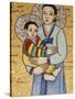 Mosaic of Korean Virgin, Annunciation Basilica, Nazareth, Galilee, Israel, Middle East-Godong-Stretched Canvas