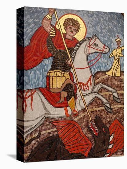 Mosaic of St. George Slaying the Dragon in St. George Coptic Orthodox Church, Cairo, Egypt-null-Stretched Canvas