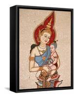 Mosaic of Thai Virgin, Annunciation Basilica, Nazareth, Galilee, Israel, Middle East-Godong-Framed Stretched Canvas