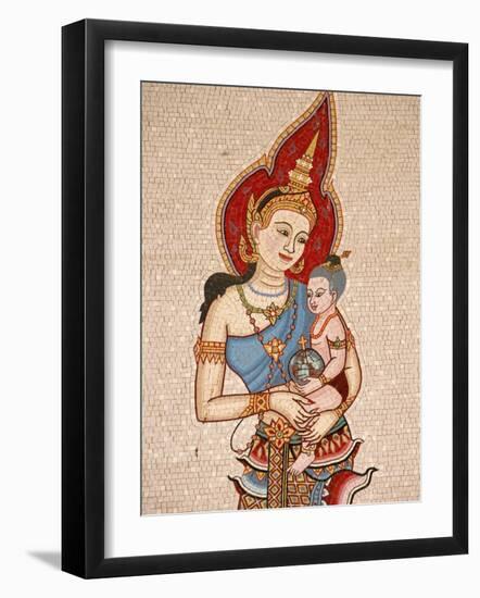 Mosaic of Thai Virgin, Annunciation Basilica, Nazareth, Galilee, Israel, Middle East-Godong-Framed Photographic Print