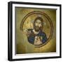 Mosaic of the Almighty, Pantocrator, in the Monastery of Daphni, Greece, Europe-Tony Gervis-Framed Photographic Print