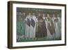 Mosaic of the Byzantine Emperor Justinian I and his court, 6th century. Artist: Unknown-Unknown-Framed Giclee Print