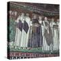 Mosaic of the Emperor Justinian and his court, 6th century-Unknown-Stretched Canvas