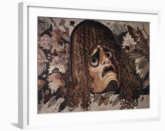 Mosaic of Tragic Mask from House of the Faun in Pompeii-Gustavo Tomsich-Framed Giclee Print