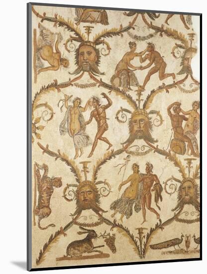 Mosaic of Via Amorosa with Satyrs and Bacchantes-null-Mounted Giclee Print