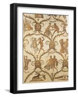 Mosaic of Via Amorosa with Satyrs and Bacchantes-null-Framed Giclee Print