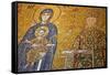 Mosaic of Virgin Mary and Infant Jesus Christ Found in the Hagia Sophia Museum-Simon Montgomery-Framed Stretched Canvas