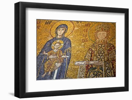 Mosaic of Virgin Mary and Infant Jesus Christ Found in the Hagia Sophia Museum-Simon Montgomery-Framed Photographic Print