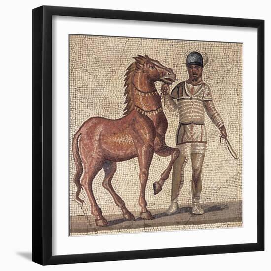 Mosaic Portraying Charioteer in One of Four Circus Teams from Terme Di Docleziano-null-Framed Giclee Print