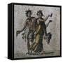 Mosaic Showing Dancing Bacchi, from Samandag-null-Framed Stretched Canvas