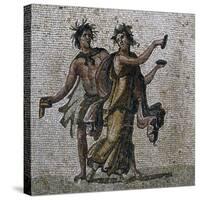 Mosaic Showing Dancing Bacchi, from Samandag-null-Stretched Canvas