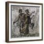 Mosaic Showing Dancing Bacchi, from Samandag-null-Framed Giclee Print